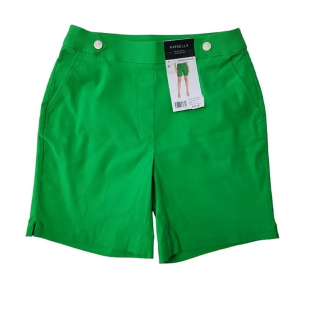 Rafaella Green Bermudas Cotton Blend Shorts Size 4